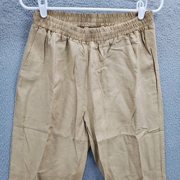 Jessica London Lightweight Linen Blend Straight Leg Pants Tan Plus Size 12W - Picture 3 of 11